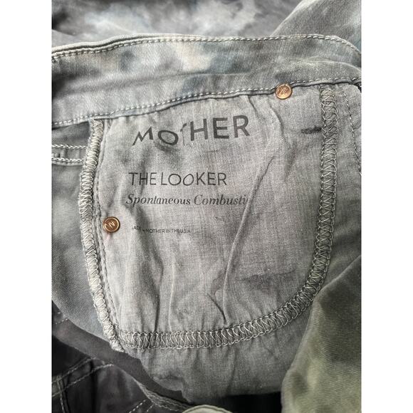 Mother Women The Looker Spontaneous Combustion Skinny Jeans Size 28 Tie Dye Gray - Picture 6 of 12